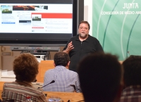 Javier Martín durante su ponencia.